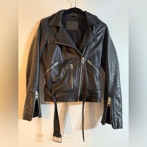 All Saints Black Leather Moto Jacket